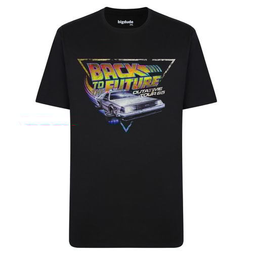 Bigdude Offizielles „Zurück in die Zukunft“-Print-T-Shirt in Schwarz